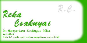 reka csaknyai business card